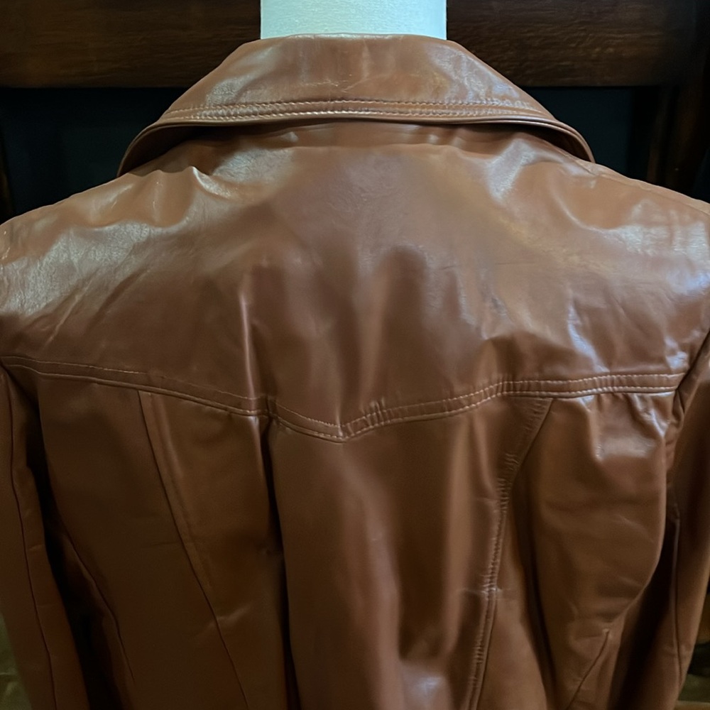 MEN 42 JACKET LEATHER Cresco chesnut color leather jacket with liner 1217 - Picture 5 of 9